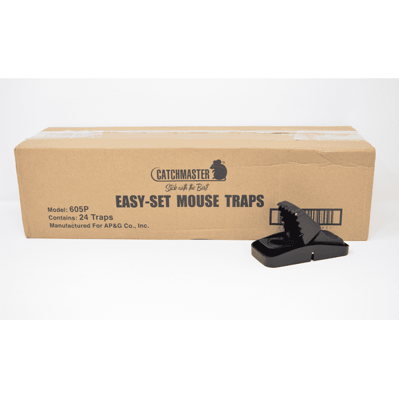 Catchmaster 605P Easy-Set Mouse Traps - Snap Traps for Mice - Case (24 Traps) by AP&G