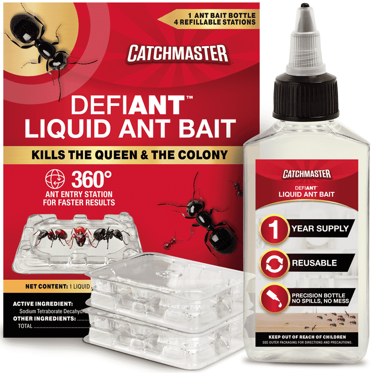 Catchmaster, Liquid Ant Traps, DEFIANT, 4 Reusable Bait Stations