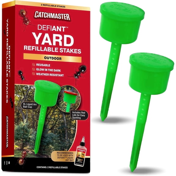 Catchmaster Defiant Reusable Extra-Large Outdoor Ant Traps for Yard (2 Pack), Ant Bait Stations for Liquid Ant Killer, Bait Not Included – XL Size
