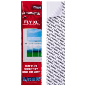 Catchmaster XL Window Fly Traps 12-PK, Fly Strips for Home, Indoor Sticky Traps for Flies
