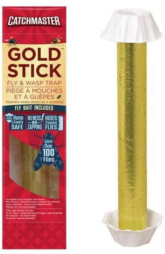 Catchmaster Indoor & Outdoor Fly Trap Gold Stick with Hook
