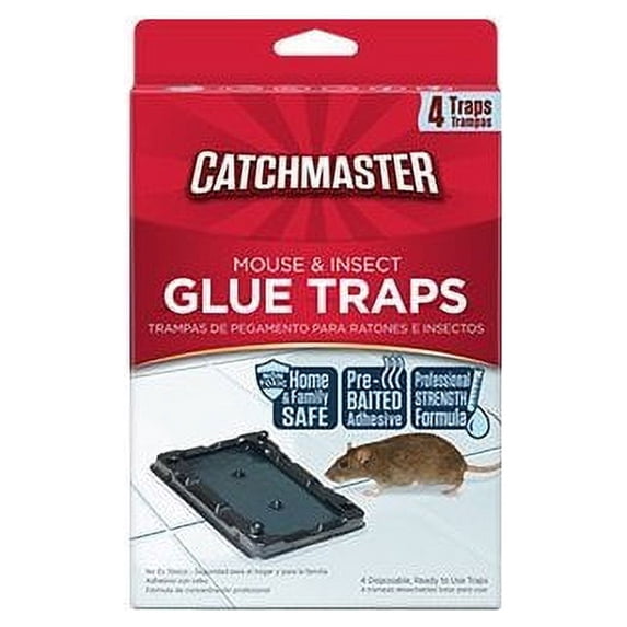 Catchmaster Mouse & Insect - 12 Glue Trays - Professional Strength Glue Traps - Non-Toxic & Easy to Use
