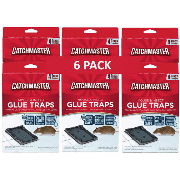 Catchmaster Mouse & Insect Glue Board Traps, 4 Ct PACK of 6