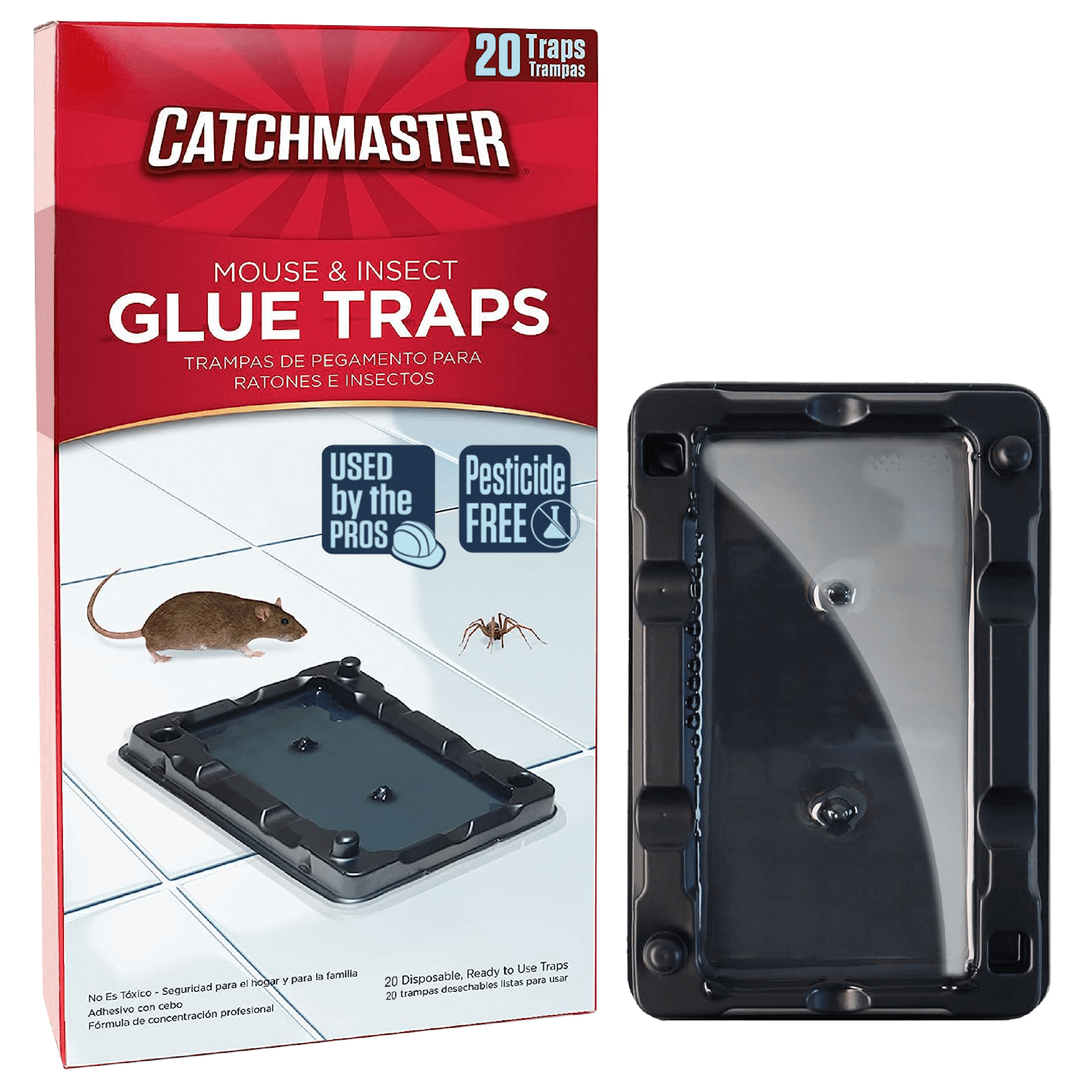 Catchmaster, Mouse & Insect Glue Traps, 20-Pk, Sticky for Indoor Use ...