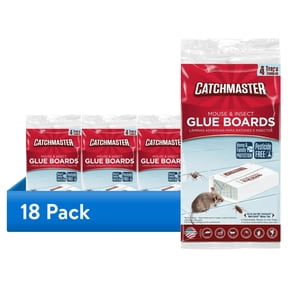 (18 pack) Catchmaster Mouse & Insect Solid Glue Board Traps 4 Count - Ready and Safe to Use Indoors