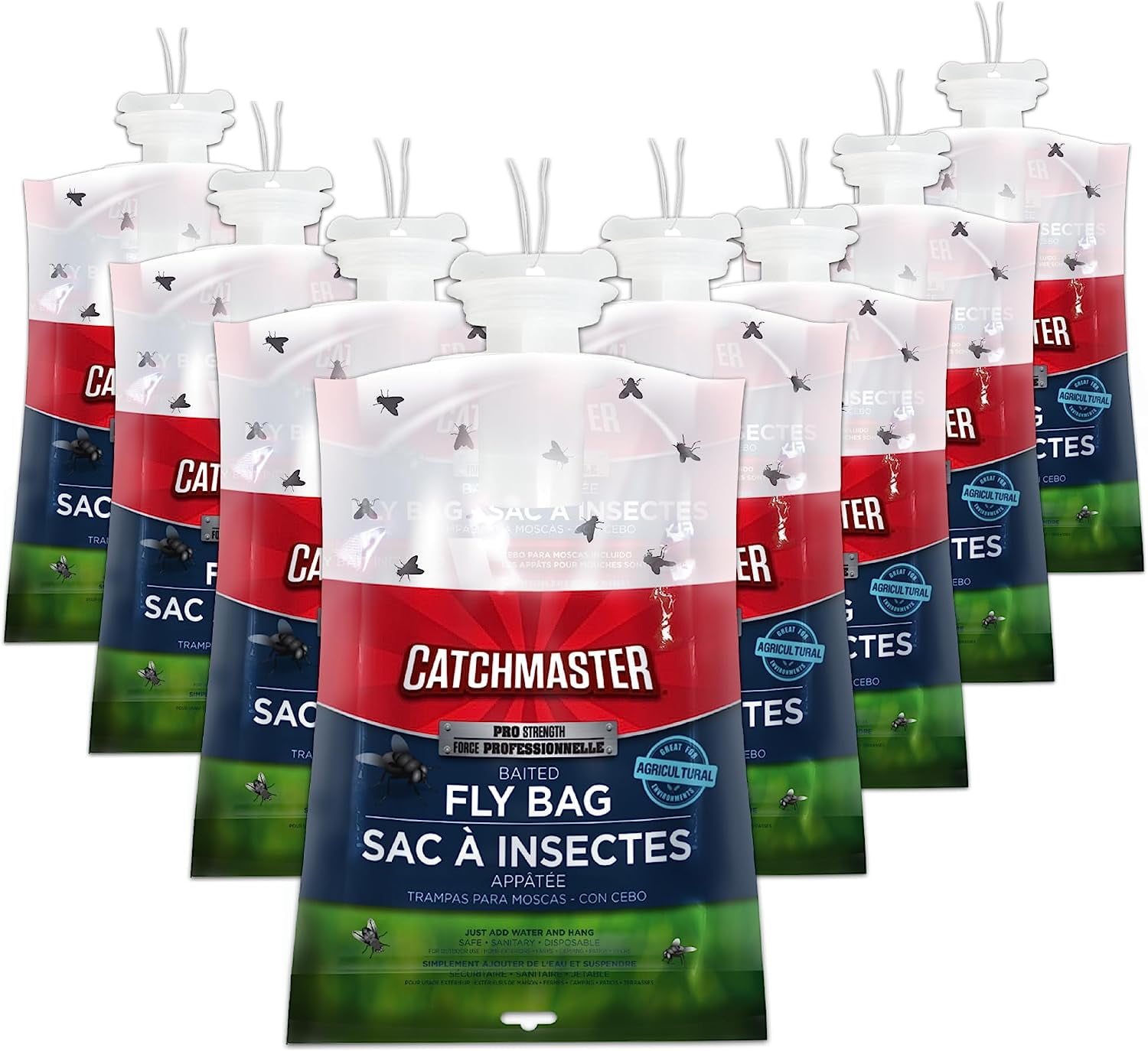 Catchmaster Pro Series Disposable Fly Bag 8 Pack - Outdoor Use - Non-Toxic