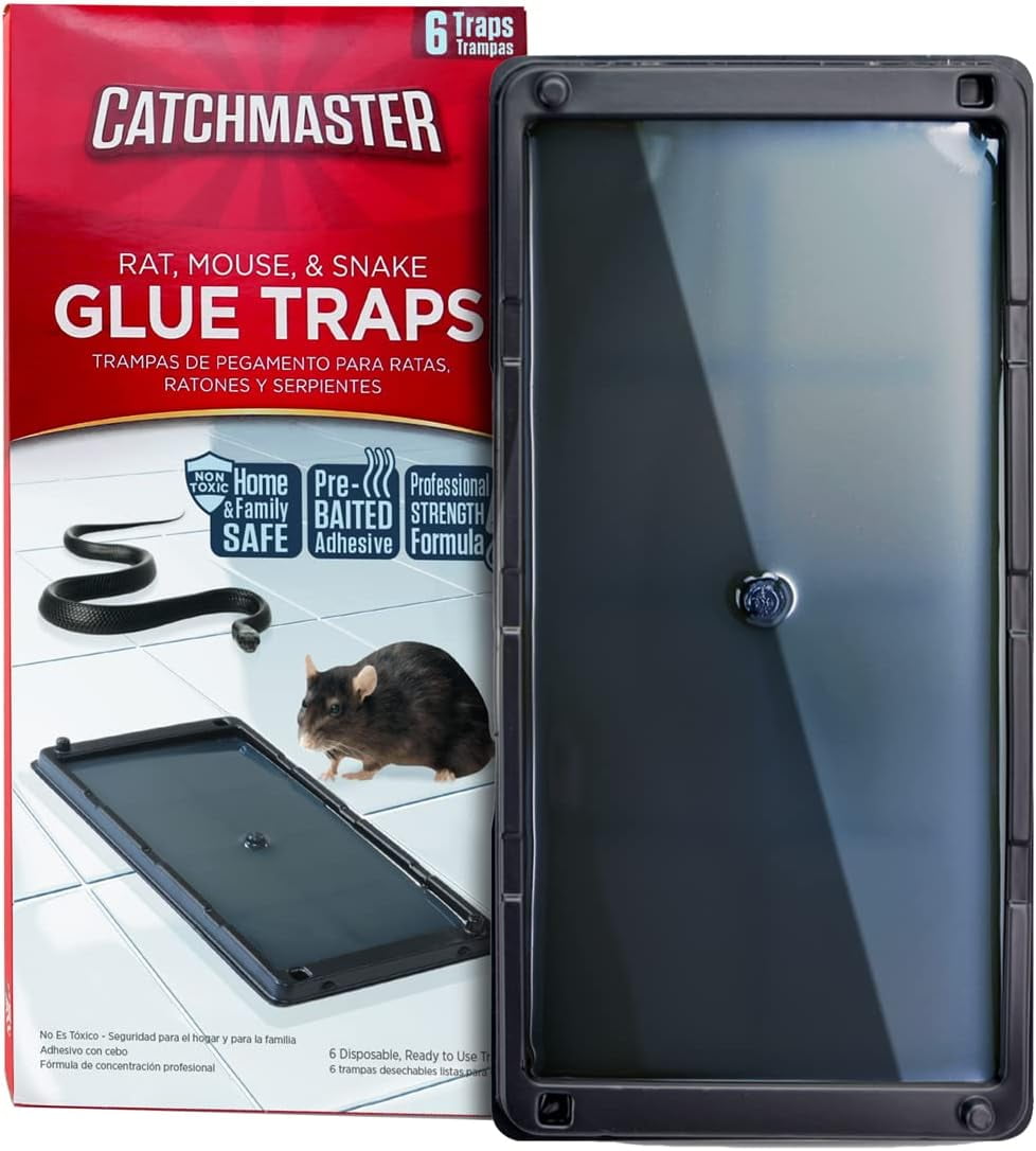 CATCHMASTER hdgRT_01 Catchmaster Rat & Mouse Glue Traps with Sticky Putty  2Pk, Large Bulk Glue Rat Traps, Mouse Traps Indoor for Home, Pre-Scented Ad
