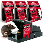 Catchmaster Snapper Jumbo Rat Trap 6-Pk, Rat Traps Indoor for Home, Reusable Rodent Killer
