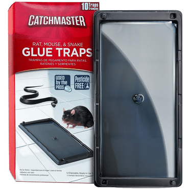 Catchmaster Rat, Snake & Mouse Traps 10Pk, Classic Glue Traps for Mice, Home Pest Control