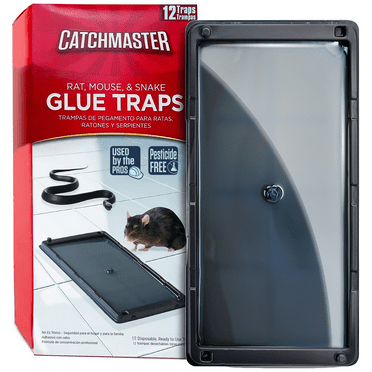 Catchmaster Rat, Snake & Mouse Traps 12Pk, Classic Glue Traps for Mice, Home Pest Control