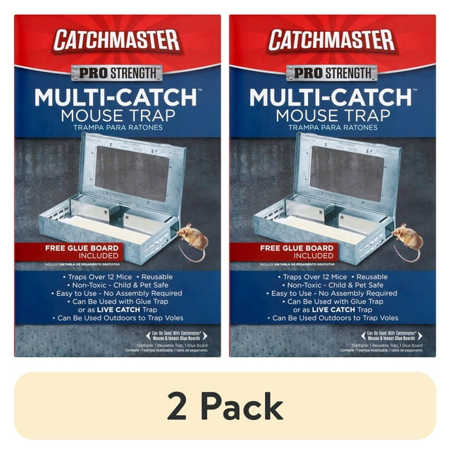 (2 pack) Catchmaster Reusable MultiCatch Mouse Trap Easy & Ready to