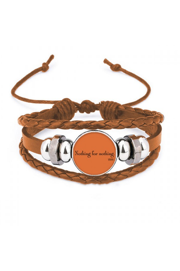 Catchword Nothing For Nothing Bracelet Wristband Leather Jewelry Ornament