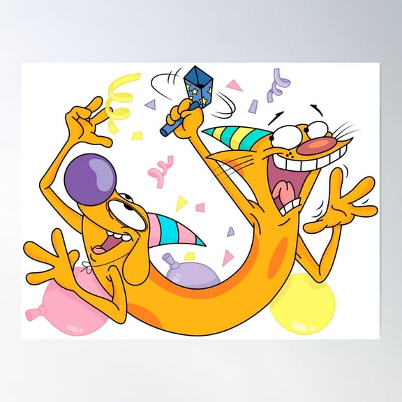 Catdog Birthday Poster Wall Art, Modern Wall Decor For Living Room Bedroom, 8x12 UNFRAMED