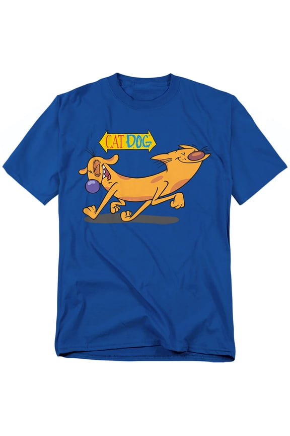 Catdog - Happy Paws - Adult Unisex Short Sleeve T-Shirt - Blue