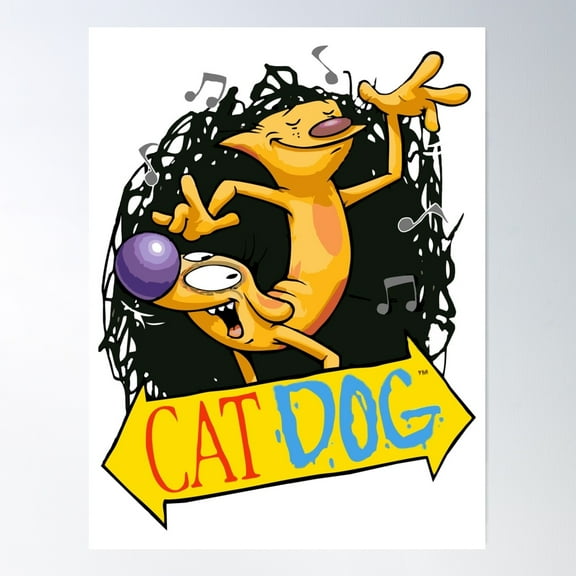 Catdog Poster Wall Art, Modern Wall Decor For Living Room Bedroom, 8x12 UNFRAMED