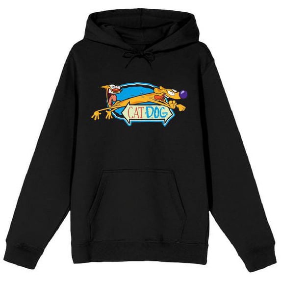 Catdog Sign Dash Men's Black Sweatshirt-4XL