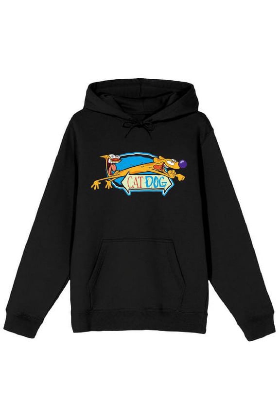 Catdog Sign Dash Men's Black Sweatshirt-5XL