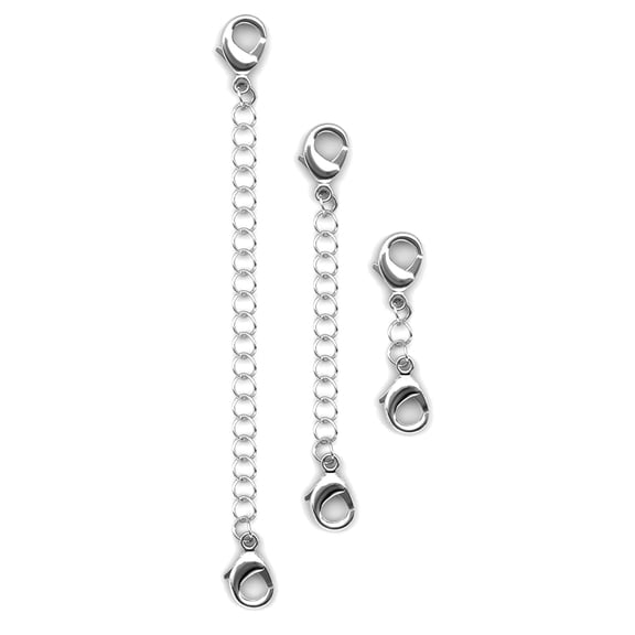 Cate & Chloe 18k White Gold Plated Necklace Extender Pack for Women, Gift to Her