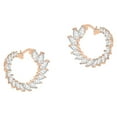 thumbnail image 1 of Cate & Chloe Adelyn 18k Rose Gold Plated Hoop Earrings with Simulated Diamond Crystals for Women, 1 of 5