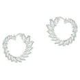 thumbnail image 1 of Cate & Chloe Adelyn 18k White Gold Plated Hoop Earrings with Simulated Diamond Crystals for Women, 1 of 5