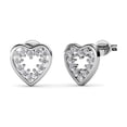 thumbnail image 1 of Cate & Chloe Ainsley 18k White Gold Plated Heart Stud Earrings with Swarovski Crystals for Women, 1 of 7