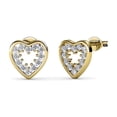 thumbnail image 1 of Cate & Chloe Ainsley 18k Yellow Gold Plated Heart Stud Earrings with Swarovski Crystals for Women, 1 of 7