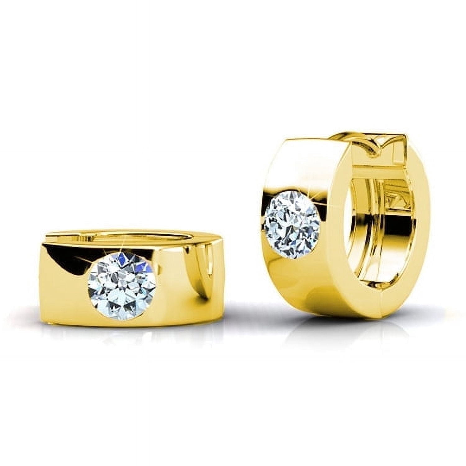 Cate & Chloe Alana 18k Yellow Gold Plated Hoop Earrings with Swarovski Crystals Gifts for Women