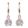 thumbnail image 1 of Cate & Chloe Alessandra 18k Rose Gold Plated Earrings with Simulated Diamond Crystals for Women, 1 of 10