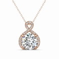 thumbnail image 1 of Cate & Chloe Alessandra 18k Rose Gold Plated Silver Necklace with Simulated Diamonds for Women, 1 of 9