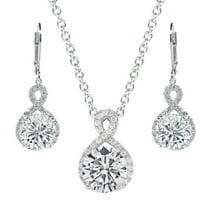 Cate & Chloe Alessandra 18k White Gold Plated Jewelry Set With Simulated Diamond Crystals for Women