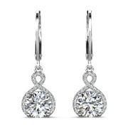CATE & CHLOE Alessandra 18k White Gold Plated Earrings with Simulated Diamond Crystals for Women