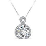 Cate & Chloe Alessandra 18k White Gold Plated Silver Necklace with Simulated Diamonds for Women