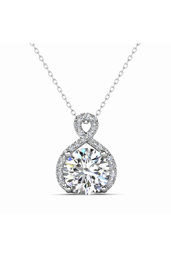 Alessandra 18k White Gold Plated Necklace with Simulated Diamond Crystals for Women