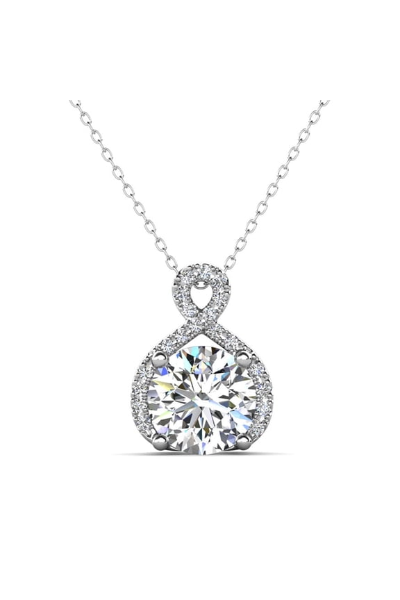 Alessandra 18k White Gold Plated Necklace with Simulated Diamond Crystals for Women