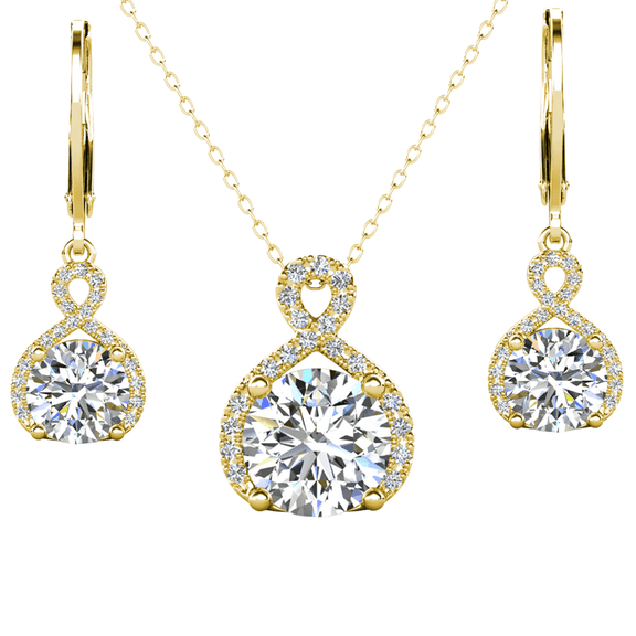 Cate & Chloe Alessandra 18k Yellow Gold Plated Jewelry Set With Simulated Diamond Crystals for Women