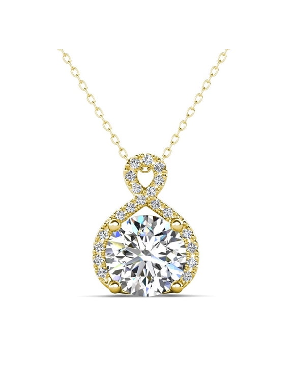 Alessandra 18k Yellow Gold Plated Silver Necklace with Simulated Diamonds for Women