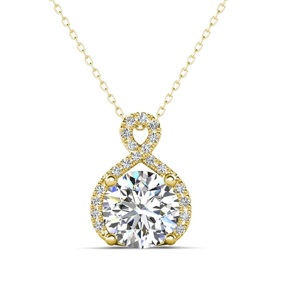 Cate & Chloe Alessandra 18k Yellow Gold Plated Necklace with Simulated Diamond Crystals for Women