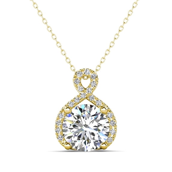 Cate & Chloe Alessandra 18k Yellow Gold Plated Necklace with Simulated Diamond Crystals for Women