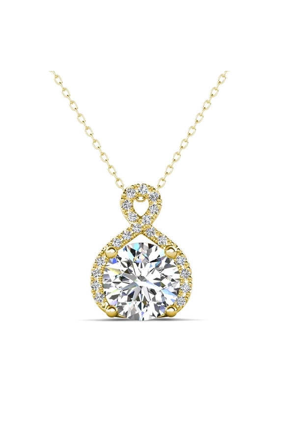 Alessandra 18k Yellow Gold Plated Necklace with Simulated Diamond Crystals for Women