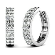 CATE & CHLOE Alice 18k White Gold Plated 17mm Hoop Earrings with Swarovski Crystals Gift for Women