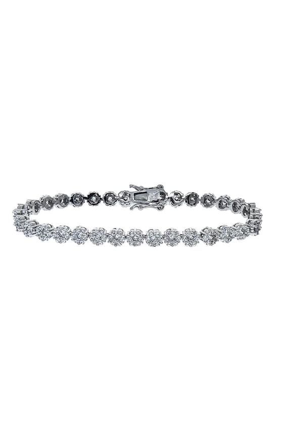 Ally 18k White Gold Plated Tennis Bracelet with Simulated Diamonds Gift for Women