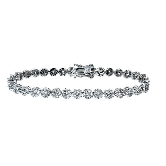 Cate & Chloe Ally 18k White Gold Plated Tennis Bracelet with Simulated Diamonds Gift for Women