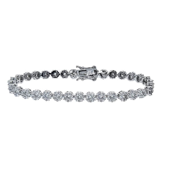 Cate & Chloe Ally 18k White Gold Plated Tennis Bracelet with Simulated Diamonds Gift for Women
