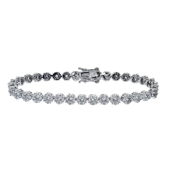 Cate & Chloe Ally 18k White Gold Plated Tennis Bracelet with Simulated Diamonds Gift for Women