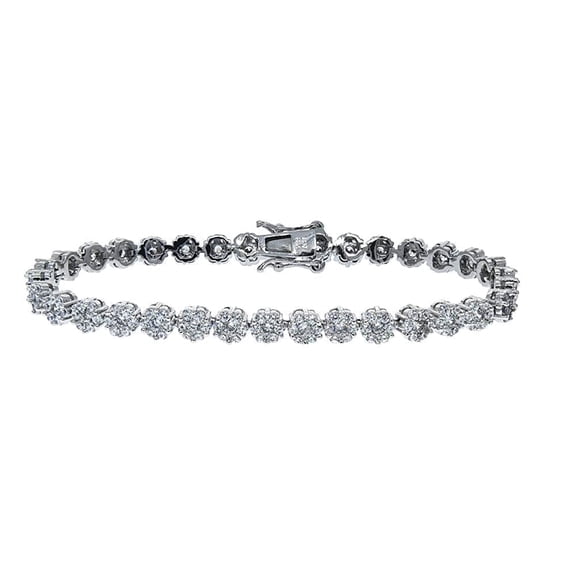 Cate & Chloe Ally 18k White Gold Plated Tennis Bracelet with Simulated Diamonds Gift for Women