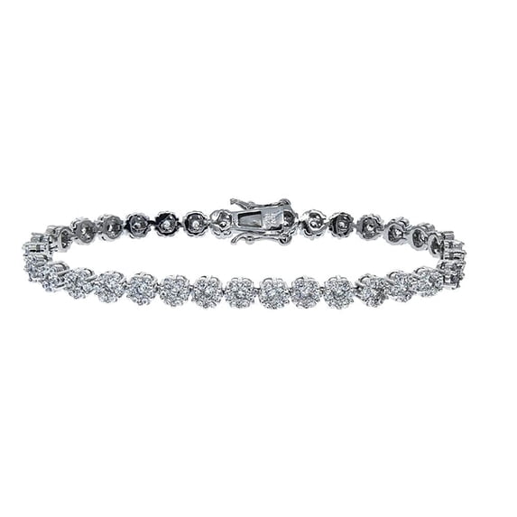 Cate & Chloe Ally 18k White Gold Plated Tennis Bracelet with Simulated Diamonds Gift for Women