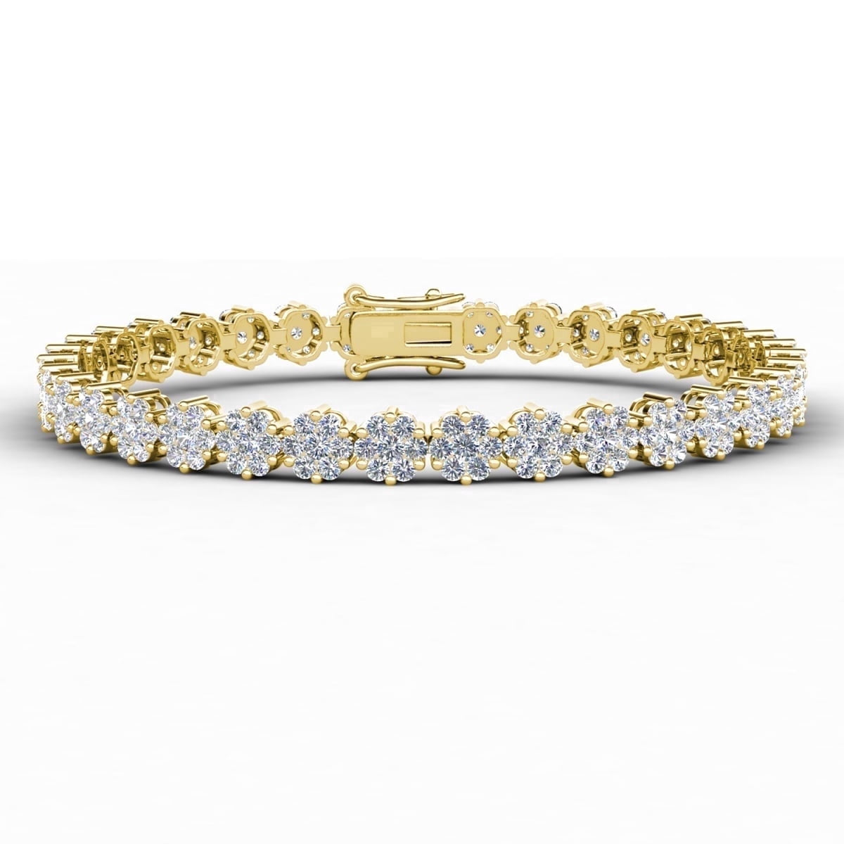 Cate & Chloe Ally 18k Yellow Gold Plated Tennis Bracelet with Simulated Diamonds Gift for Women