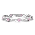 thumbnail image 1 of Cate & Chloe Amanda 18k White Gold Plated Pink Heart Bracelet with Simulated Diamonds for Women, 1 of 9