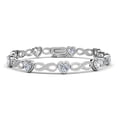 thumbnail image 1 of Cate & Chloe Amanda 18k White Gold Plated Clear Heart Bracelet with Simulated Diamonds for Women, 1 of 9