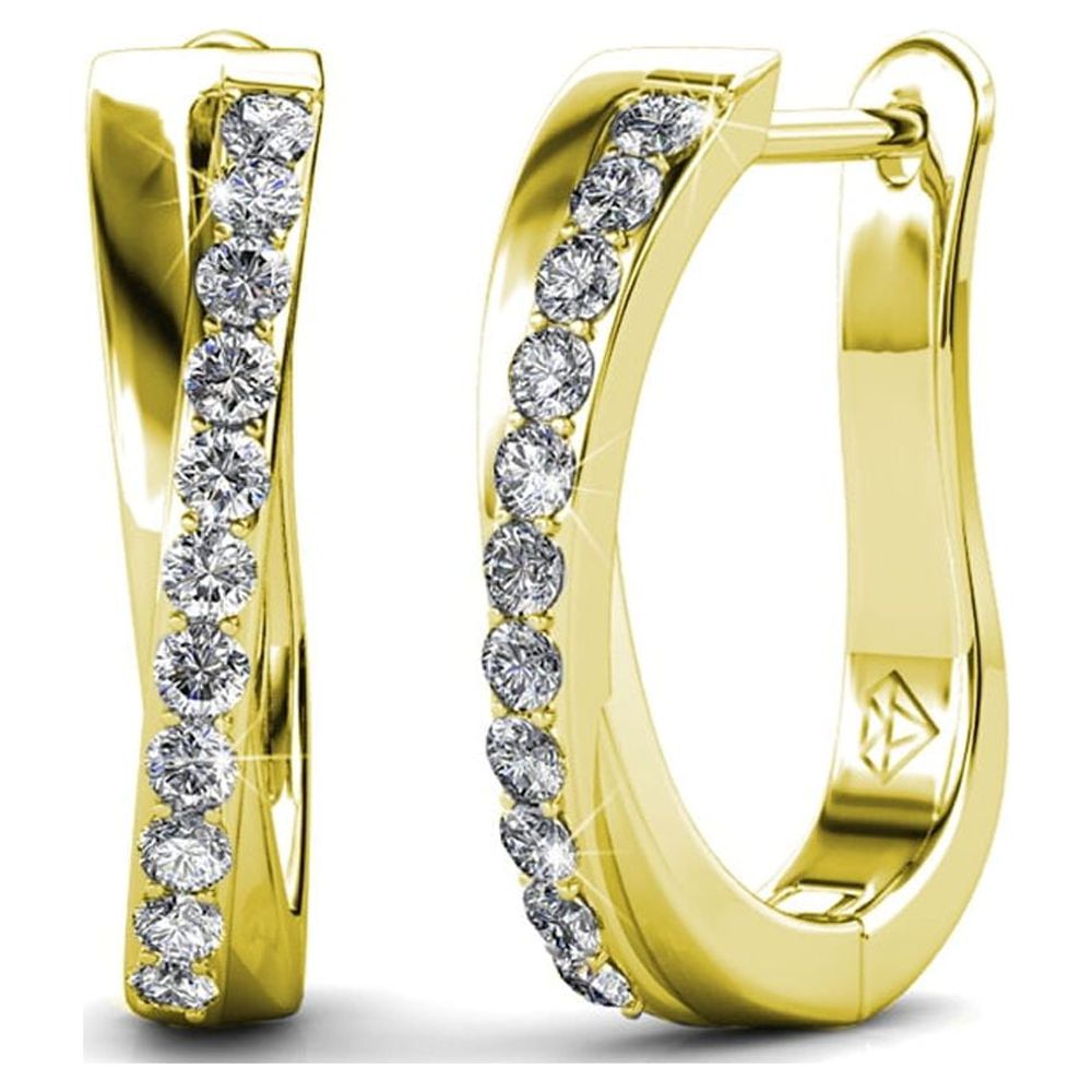 Cate & Chloe Amaya 18k Yellow Gold Plated Hoop Earrings | Women's Crystal Earrings, Jewelry Gift for Her - image 1 of 9